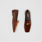 Burberry Burberry Monogram Motif Velvet And Leather Loafers, Size: 35, Brown