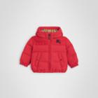 Burberry Burberry Childrens Down-filled Hooded Puffer Jacket, Size: 2y, Red