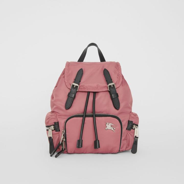 Burberry Burberry The Small Crossbody Rucksack In Puffer Nylon, Pink
