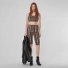 Burberry Burberry Check Print Stretch Jersey Cropped Top