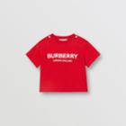 Burberry Burberry Childrens Logo Print Cotton T-shirt, Size: 12m, Red