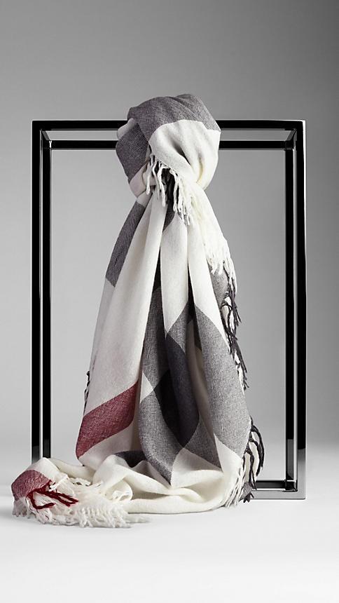 Burberry Check Wool Square -large