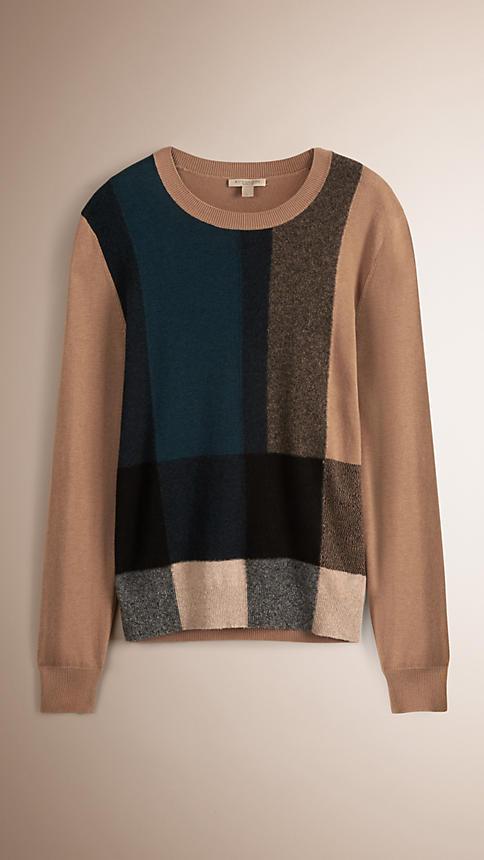 Burberry Check Cotton Cashmere Sweater