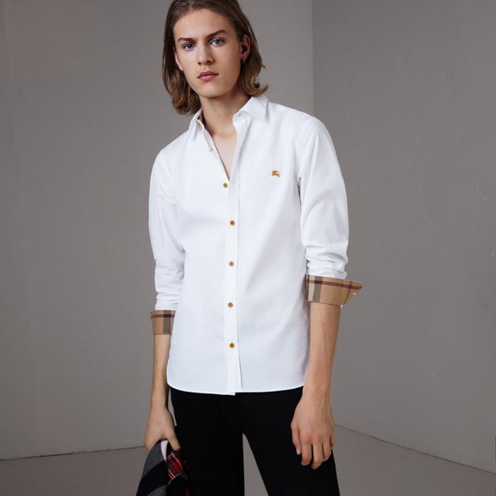 Burberry Burberry Resin Button Cotton Poplin Shirt, Size: Xxxl, White