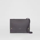 Burberry Burberry Leather Pouch With Detachable Strap, Grey