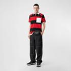 Burberry Burberry Striped Cotton Piqu Polo Shirt, Black