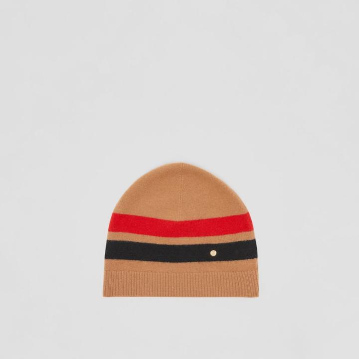 Burberry Burberry Monogram Motif Merino Wool Cashmere Beanie, Beige
