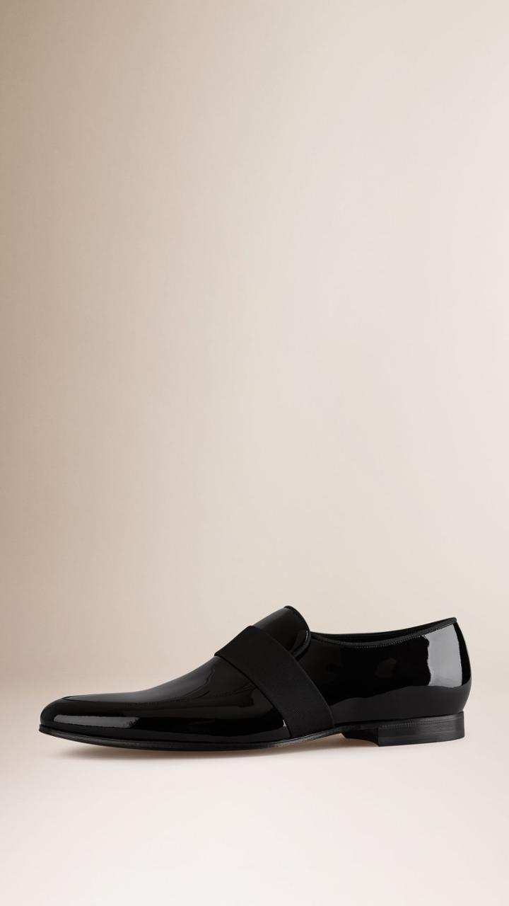 Burberry Burberry Patent Leather Loafers, Size: 42, Black