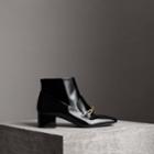 Burberry Burberry Link Detail Patent Leather Ankle Boots, Size: 38, Black