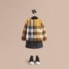 Burberry Burberry Pintuck Detail Check Cotton Top, Size: 14y, Yellow