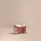 Burberry Burberry Leather, Sequin And Check Clutch Bag, Pink