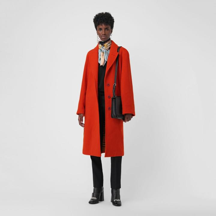 Burberry Burberry Wool Blend Tailored Coat, Size: 02