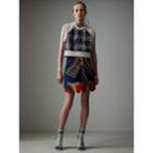 Burberry Burberry Tartan Panel Sleeveless Jersey Sweatshirt, Grey