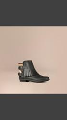 Burberry House Check And Fringed Rubber Rain Boots