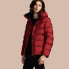 Burberry Burberry Down-filled Hooded Jacket With Detachable Sleeves, Red