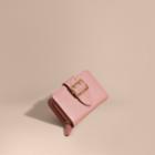 Burberry Burberry Buckle Detail Grainy Leather Wallet, Pink