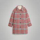 Burberry Burberry Childrens Reversible Check Wool And Cotton Car Coat, Size: 10y, Pink