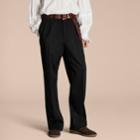 Burberry Burberry Wide-leg English Moleskin Wool Trousers, Size: 38, Blue