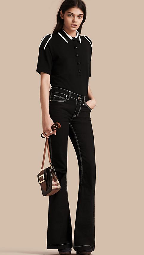Burberry Flared Stretch Denim Low Rise Jeans