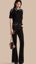 Burberry Flared Stretch Denim Low Rise Jeans