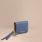 Burberry Burberry Leather And Haymarket Check Id Card Case Charm, Blue