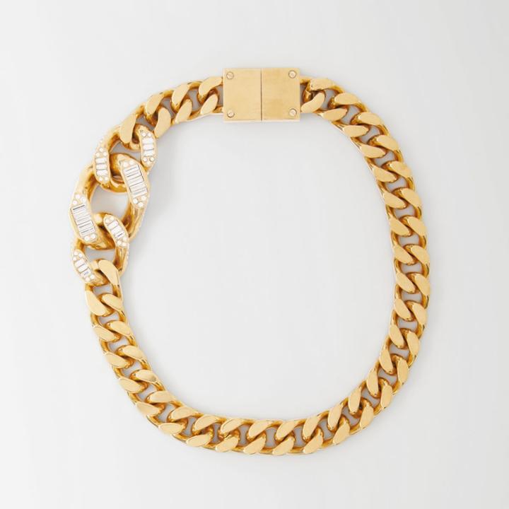 Burberry Burberry Crystal Detail Gold-plated Chain-link Necklace