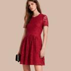 Burberry Burberry Fit-and-flare Dropped-waist Lace Dress, Size: 00, Red