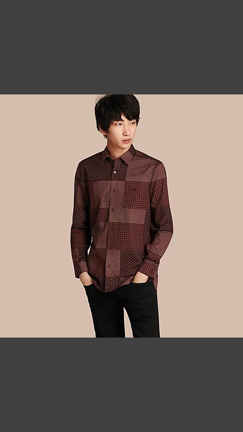 Burberry Patchwork Print Cotton Shirt