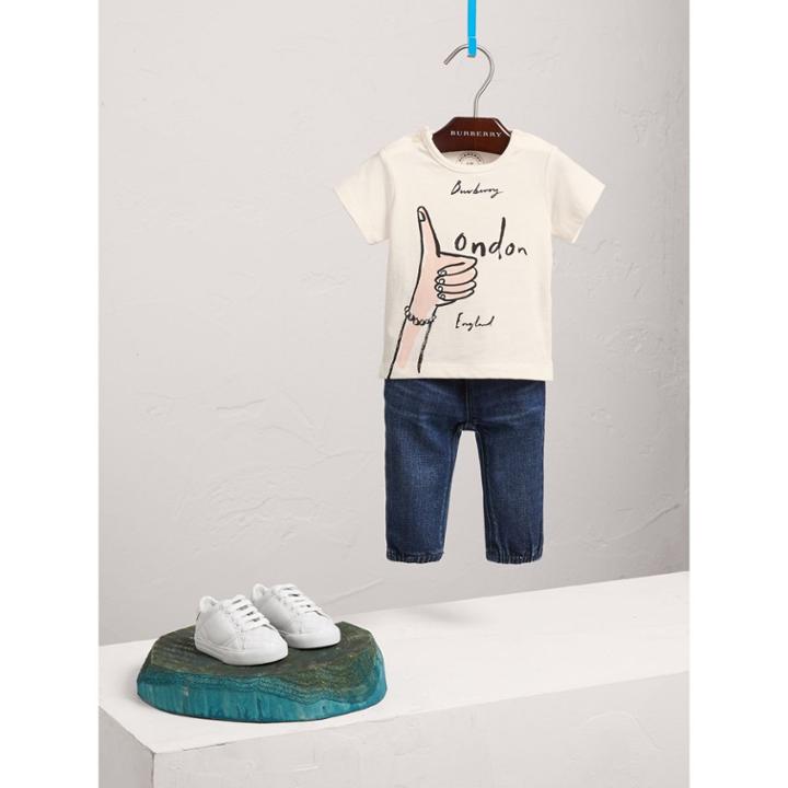 Burberry Burberry London Icons Print Cotton T-shirt, Size: 2y, White