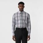 Burberry Burberry Vintage Check Cotton Shirt And Tie Twinset, Size: M, Blue