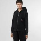 Burberry Burberry Chequer Ekd Cotton Jersey Hooded Top, Size: M, Black