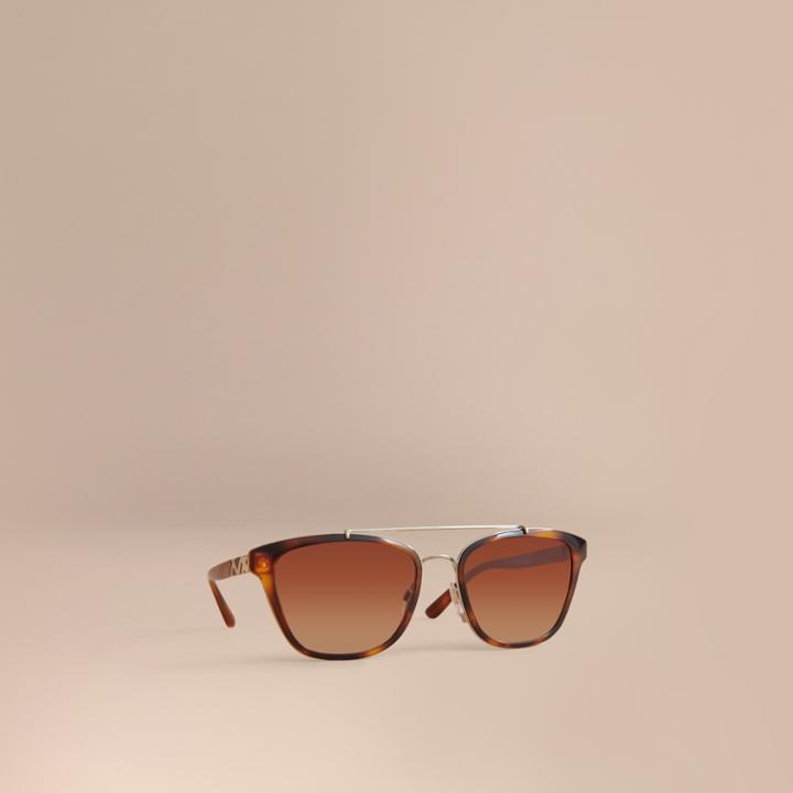 Burberry Burberry Top Bar Square Frame Sunglasses, Brown