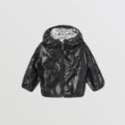 Burberry Burberry Childrens Logo Print Lightweight Hooded Jacket, Size: 2y, Black