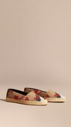 Burberry Heart And Canvas Check Espadrilles
