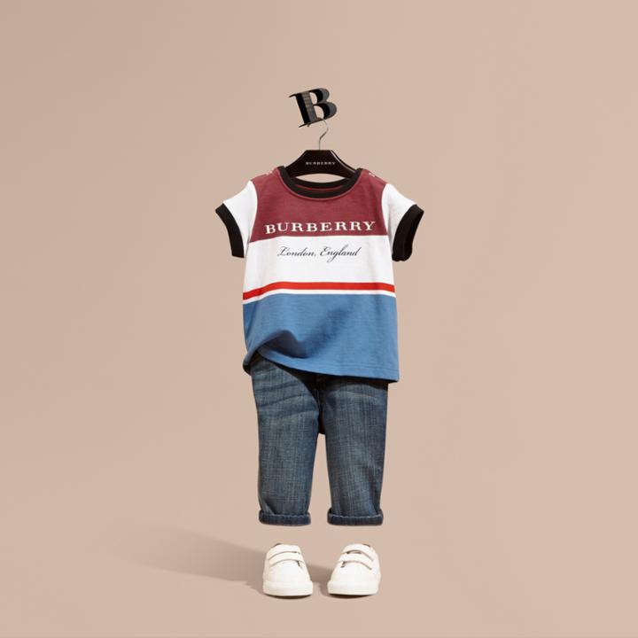 Burberry Burberry Multi Stripe Cotton T-shirt, Size: 18m, Red