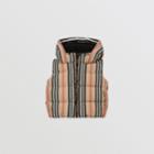 Burberry Burberry Childrens Detachable Hood Icon Stripe Puffer Gilet, Size: 2y, Beige