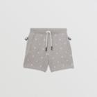 Burberry Burberry Childrens Star And Monogram Print Cotton Drawcord Shorts, Size: 3y, Grey