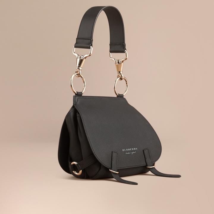 Burberry Burberry The Bridle Bag In Deerskin, Black