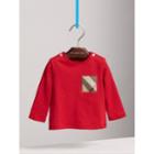 Burberry Burberry Long-sleeve Check Pocket Cotton Top, Size: 12m, Red