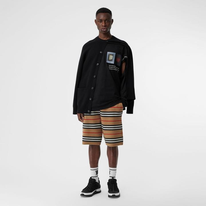 Burberry Burberry Long-sleeve Montage Print Cotton T-shirt, Black