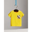 Burberry Burberry Check Pocket Cotton T-shirt, Size: 6m, Yellow