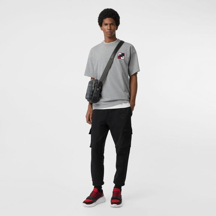 Burberry Burberry Chequer Ekd Cotton T-shirt, Size: M, Grey
