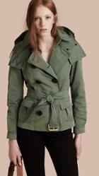 Burberry Showerproof Taffeta Trench Jacket With Detachable Hood