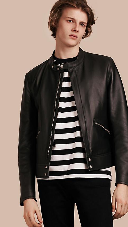 Burberry Lightweight Lambskin Biker Jacket