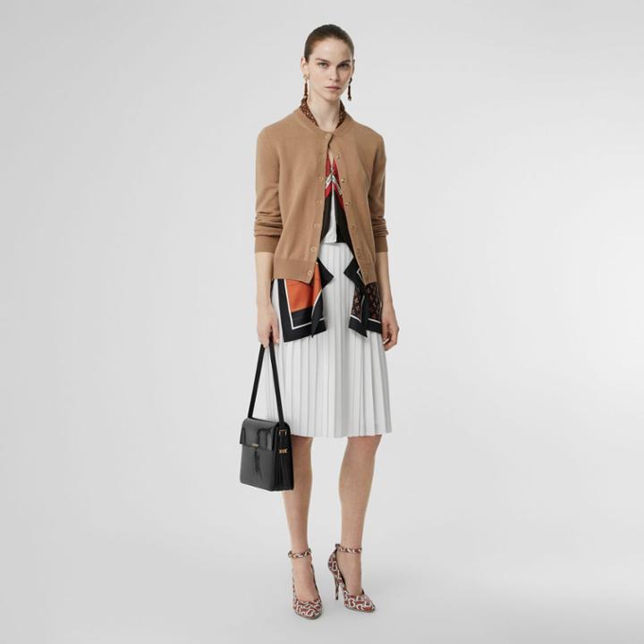 Burberry Burberry Silk-lined Pleated Skirt, Size: 00, White