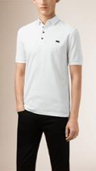 Burberry Burberry Double-weave Piqu Cotton Polo Shirt, Size: Xxl, White