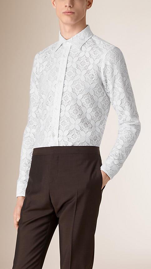 Burberry Prorsum Slim Fit Italian Lace Shirt