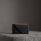 Burberry Burberry Two-tone Grainy Leather Travel Wallet, Black