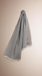 Burberry Lightweight Chambray Wool Cashmere Scarf