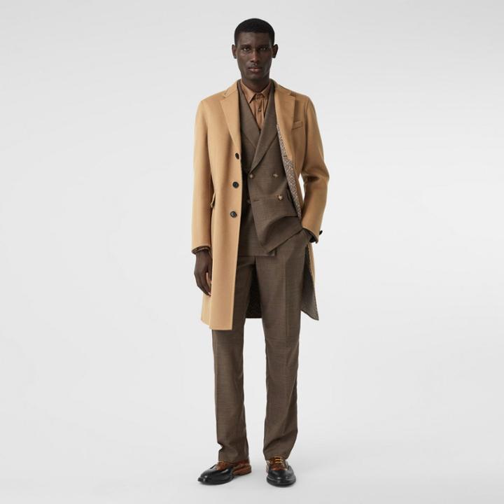 Burberry Burberry Double-faced Wool Tailored Coat, Size: 38, Beige